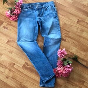 LOFT DENIM JEANS SZ 25/0 light wash mid rise relaxed stretchy skinny jea…